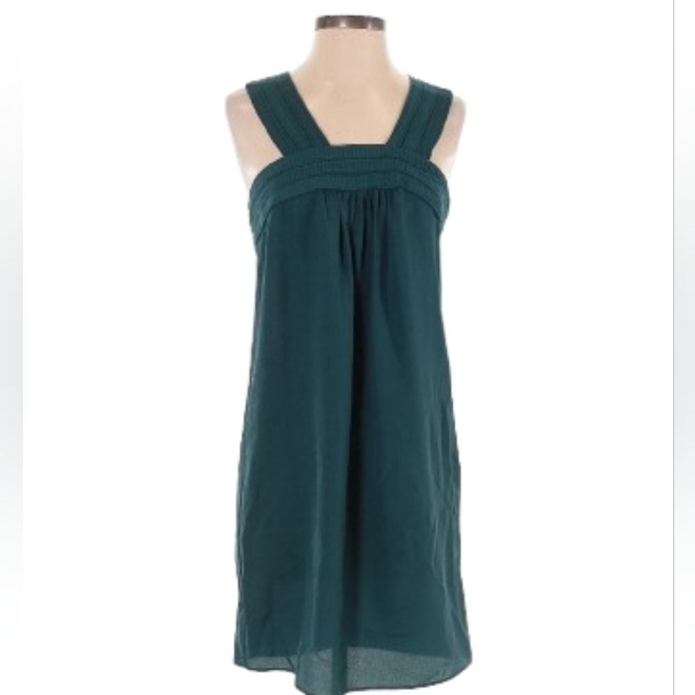 Poised Susan Monaco Teal Silk Mini Dress | Crossback | Minimal Luxe